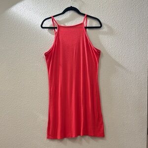 Mossimo Bright Orange Ribbed Tank Mini Dress Size L
